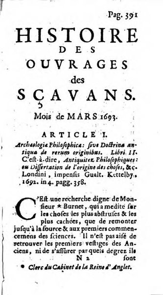 Histoire des ouvrages des sçavans