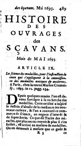 Histoire des ouvrages des sçavans