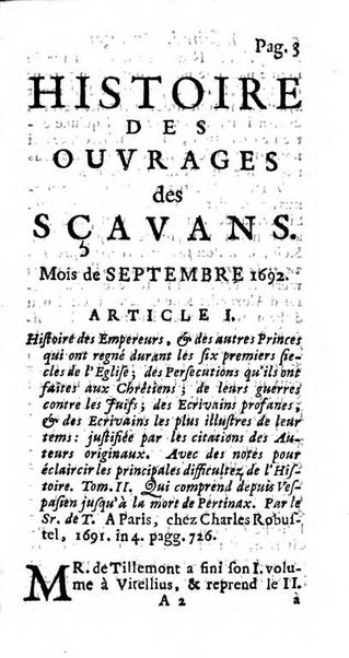 Histoire des ouvrages des sçavans