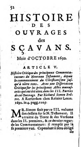 Histoire des ouvrages des sçavans