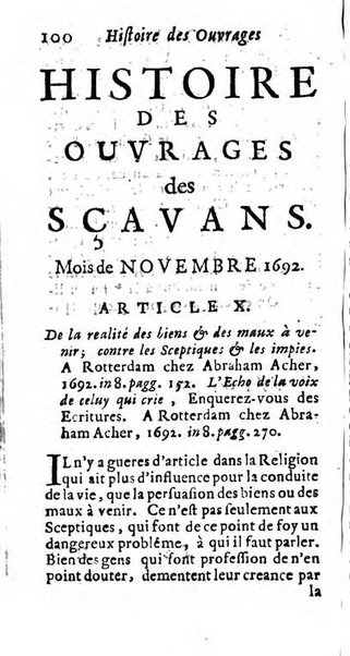 Histoire des ouvrages des sçavans