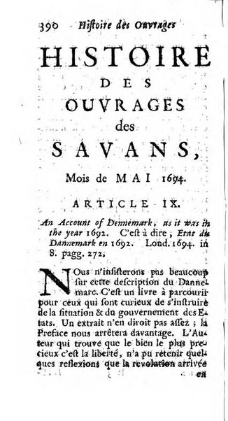 Histoire des ouvrages des sçavans