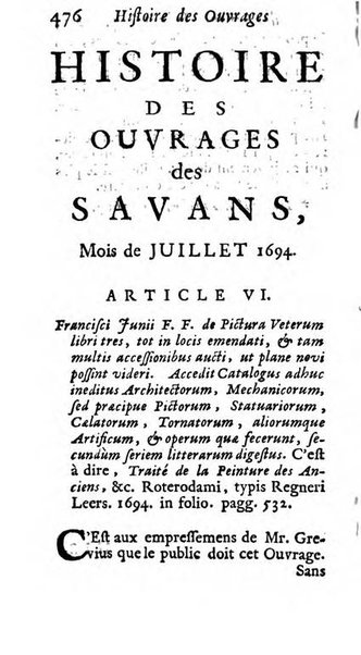 Histoire des ouvrages des sçavans