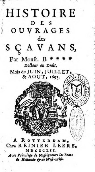 Histoire des ouvrages des sçavans