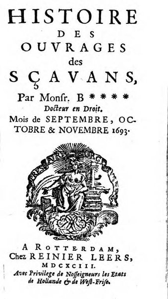 Histoire des ouvrages des sçavans