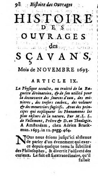 Histoire des ouvrages des sçavans