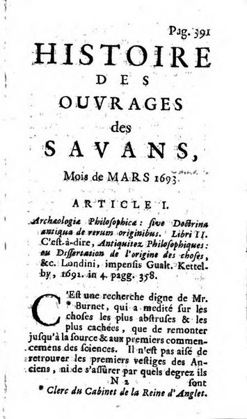 Histoire des ouvrages des sçavans