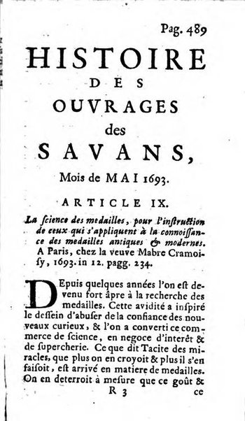 Histoire des ouvrages des sçavans