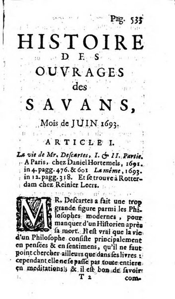 Histoire des ouvrages des sçavans