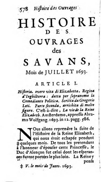 Histoire des ouvrages des sçavans