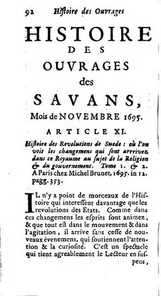 Histoire des ouvrages des sçavans