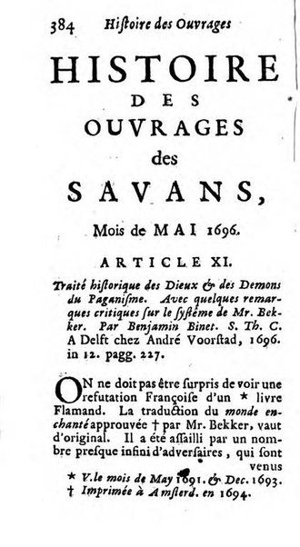 Histoire des ouvrages des sçavans