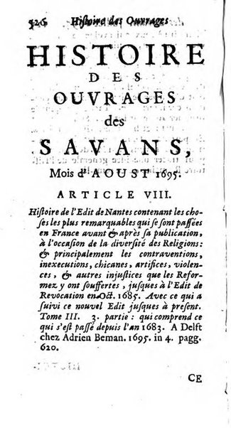 Histoire des ouvrages des sçavans