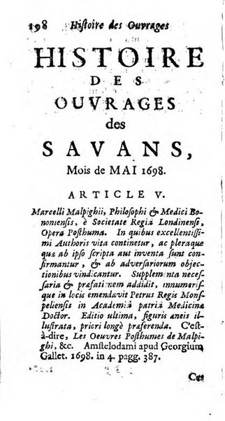 Histoire des ouvrages des sçavans