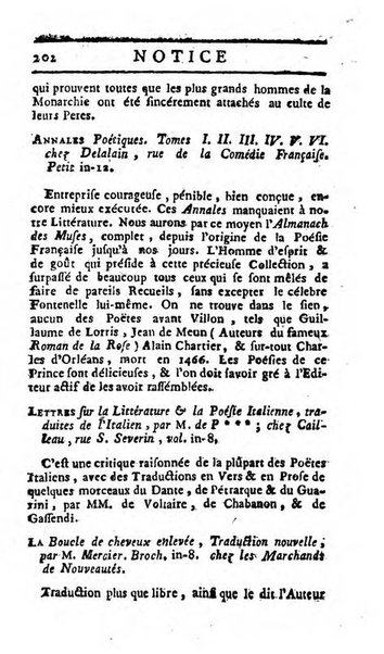 Almanach littéraire, ou Etrennes d'Apollon ...