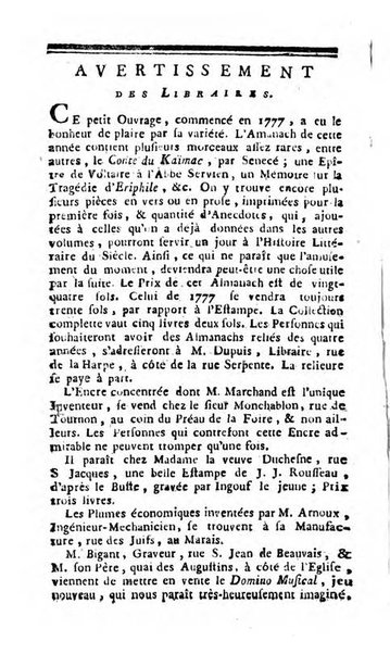 Almanach littéraire, ou Etrennes d'Apollon ...