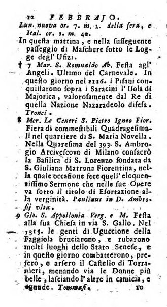 Nuovo lunario istorico... per uso della Toscana