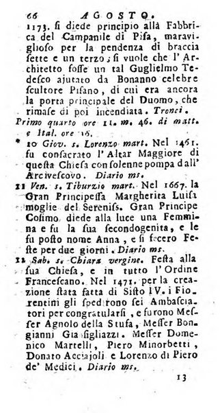 Nuovo lunario istorico... per uso della Toscana