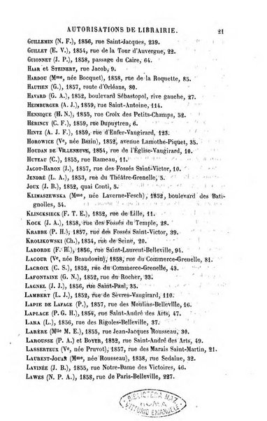 Annuaire de la librairie, de l'imprimerie, de la papeterie etc. J. Delalain