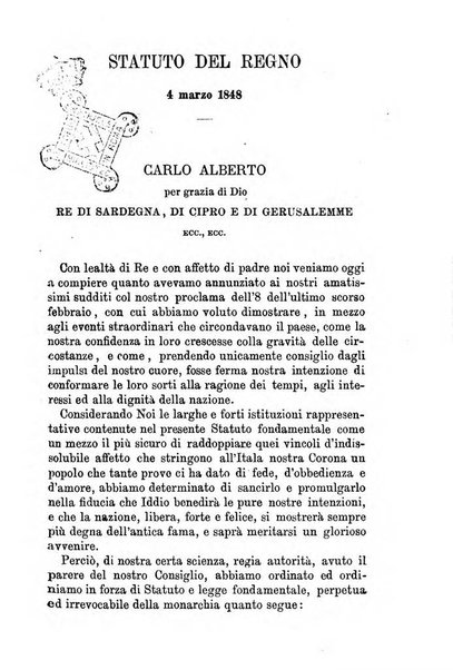 Manuale ad uso dei senatori del Regno e dei deputati contenente lo Statuto e i plebisciti, la legge elettorale, i regolamenti delle due Camere, le principali leggi organiche dllo Stato, gli elenchi dei senatori del Regno, dei deputati e dei ministeri succedutisi durante la ... legislazione