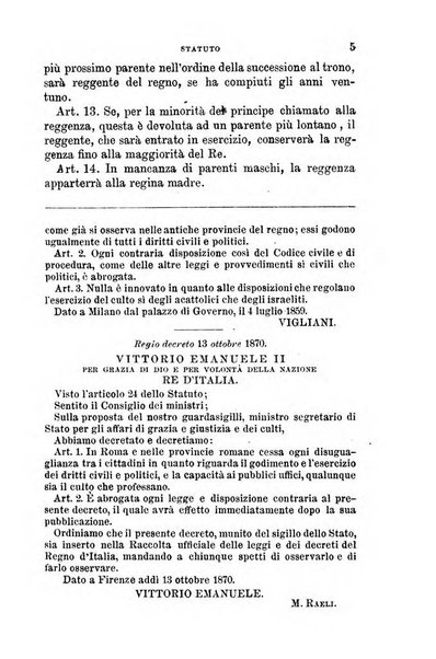 Manuale ad uso dei senatori del Regno e dei deputati contenente lo Statuto e i plebisciti, la legge elettorale, i regolamenti delle due Camere, le principali leggi organiche dllo Stato, gli elenchi dei senatori del Regno, dei deputati e dei ministeri succedutisi durante la ... legislazione