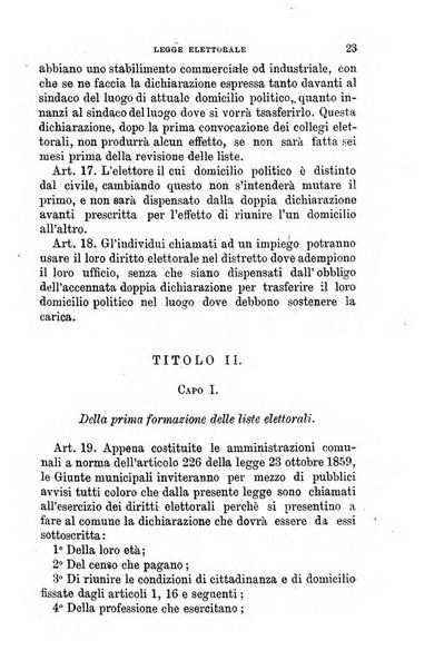 Manuale ad uso dei senatori del Regno e dei deputati contenente lo Statuto e i plebisciti, la legge elettorale, i regolamenti delle due Camere, le principali leggi organiche dllo Stato, gli elenchi dei senatori del Regno, dei deputati e dei ministeri succedutisi durante la ... legislazione