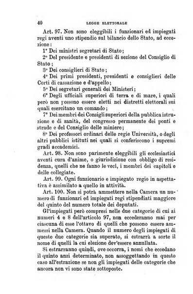 Manuale ad uso dei senatori del Regno e dei deputati contenente lo Statuto e i plebisciti, la legge elettorale, i regolamenti delle due Camere, le principali leggi organiche dllo Stato, gli elenchi dei senatori del Regno, dei deputati e dei ministeri succedutisi durante la ... legislazione