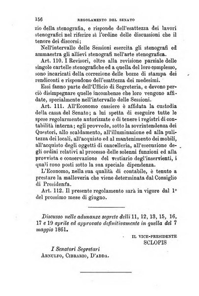 Manuale ad uso dei senatori del Regno e dei deputati contenente lo Statuto e i plebisciti, la legge elettorale, i regolamenti delle due Camere, le principali leggi organiche dllo Stato, gli elenchi dei senatori del Regno, dei deputati e dei ministeri succedutisi durante la ... legislazione