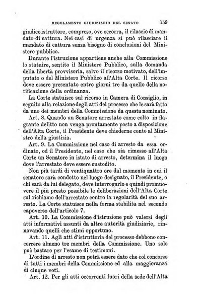 Manuale ad uso dei senatori del Regno e dei deputati contenente lo Statuto e i plebisciti, la legge elettorale, i regolamenti delle due Camere, le principali leggi organiche dllo Stato, gli elenchi dei senatori del Regno, dei deputati e dei ministeri succedutisi durante la ... legislazione