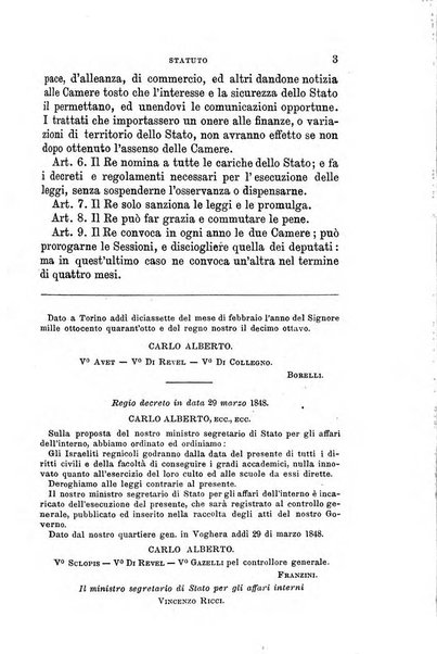 Manuale ad uso dei senatori del Regno e dei deputati contenente lo Statuto e i plebisciti, la legge elettorale, i regolamenti delle due Camere, le principali leggi organiche dllo Stato, gli elenchi dei senatori del Regno, dei deputati e dei ministeri succedutisi durante la ... legislazione