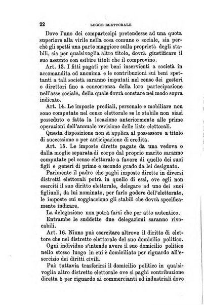 Manuale ad uso dei senatori del Regno e dei deputati contenente lo Statuto e i plebisciti, la legge elettorale, i regolamenti delle due Camere, le principali leggi organiche dllo Stato, gli elenchi dei senatori del Regno, dei deputati e dei ministeri succedutisi durante la ... legislazione