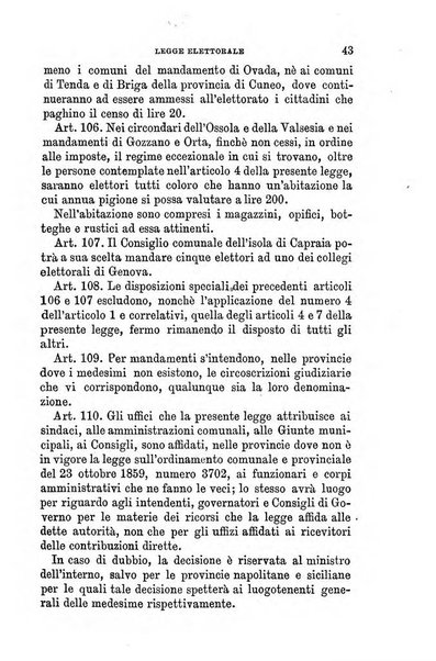 Manuale ad uso dei senatori del Regno e dei deputati contenente lo Statuto e i plebisciti, la legge elettorale, i regolamenti delle due Camere, le principali leggi organiche dllo Stato, gli elenchi dei senatori del Regno, dei deputati e dei ministeri succedutisi durante la ... legislazione