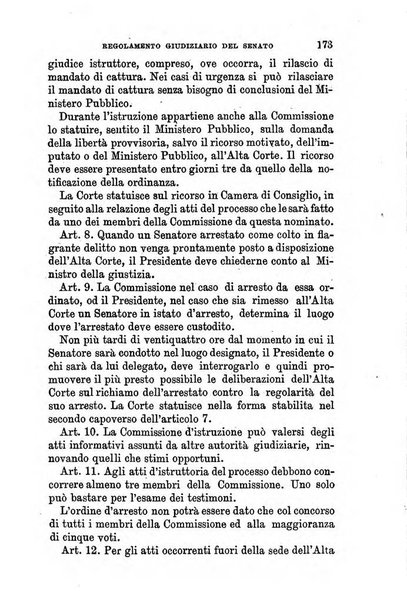 Manuale ad uso dei senatori del Regno e dei deputati contenente lo Statuto e i plebisciti, la legge elettorale, i regolamenti delle due Camere, le principali leggi organiche dllo Stato, gli elenchi dei senatori del Regno, dei deputati e dei ministeri succedutisi durante la ... legislazione