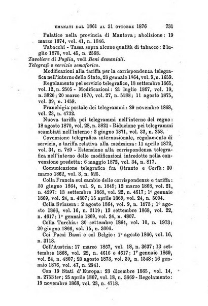 Manuale ad uso dei senatori del Regno e dei deputati contenente lo Statuto e i plebisciti, la legge elettorale, i regolamenti delle due Camere, le principali leggi organiche dllo Stato, gli elenchi dei senatori del Regno, dei deputati e dei ministeri succedutisi durante la ... legislazione