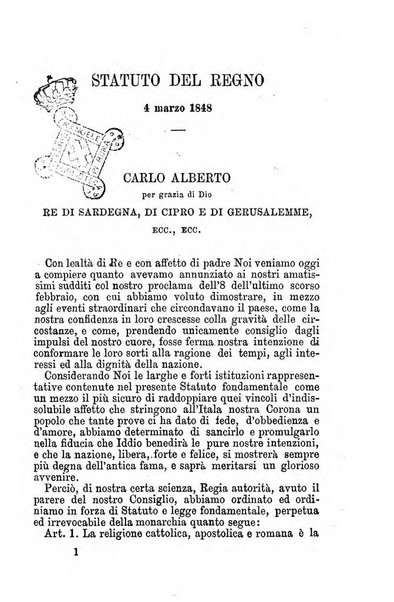 Manuale ad uso dei senatori del Regno e dei deputati contenente lo Statuto e i plebisciti, la legge elettorale, i regolamenti delle due Camere, le principali leggi organiche dllo Stato, gli elenchi dei senatori del Regno, dei deputati e dei ministeri succedutisi durante la ... legislazione