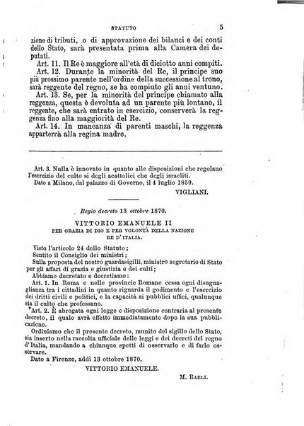 Manuale ad uso dei senatori del Regno e dei deputati contenente lo Statuto e i plebisciti, la legge elettorale, i regolamenti delle due Camere, le principali leggi organiche dllo Stato, gli elenchi dei senatori del Regno, dei deputati e dei ministeri succedutisi durante la ... legislazione