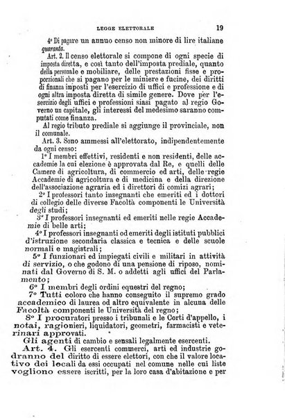 Manuale ad uso dei senatori del Regno e dei deputati contenente lo Statuto e i plebisciti, la legge elettorale, i regolamenti delle due Camere, le principali leggi organiche dllo Stato, gli elenchi dei senatori del Regno, dei deputati e dei ministeri succedutisi durante la ... legislazione