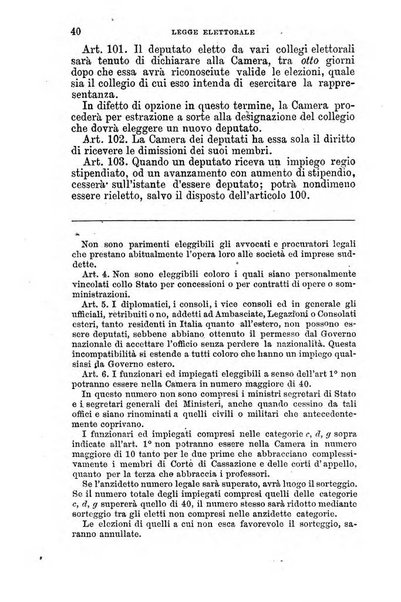 Manuale ad uso dei senatori del Regno e dei deputati contenente lo Statuto e i plebisciti, la legge elettorale, i regolamenti delle due Camere, le principali leggi organiche dllo Stato, gli elenchi dei senatori del Regno, dei deputati e dei ministeri succedutisi durante la ... legislazione