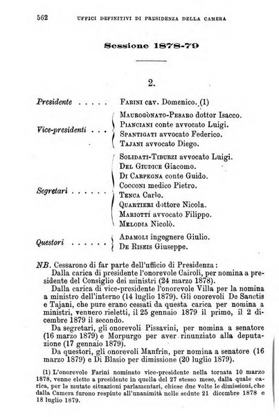 Manuale ad uso dei senatori del Regno e dei deputati contenente lo Statuto e i plebisciti, la legge elettorale, i regolamenti delle due Camere, le principali leggi organiche dllo Stato, gli elenchi dei senatori del Regno, dei deputati e dei ministeri succedutisi durante la ... legislazione