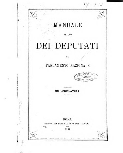 Manuale ad uso dei deputati al Parlamento nazionale