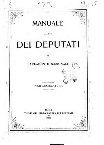 Manuale ad uso dei deputati al Parlamento nazionale