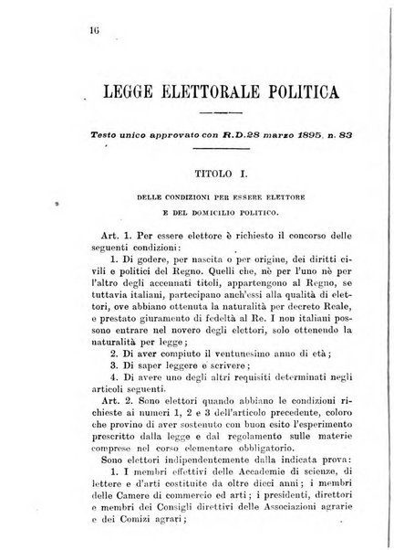 Manuale ad uso dei deputati al Parlamento nazionale