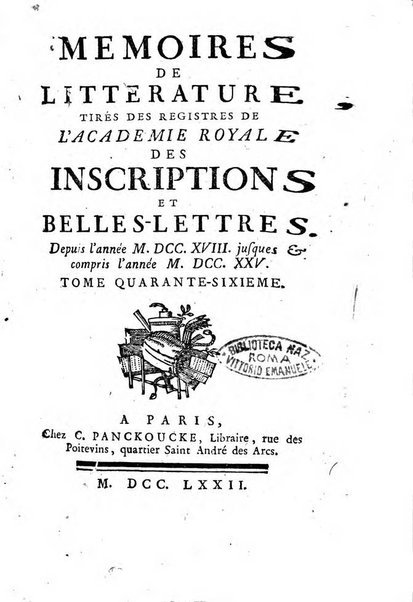 Académie Royale des Inscriptions et Belles Lettres. Mémoires..