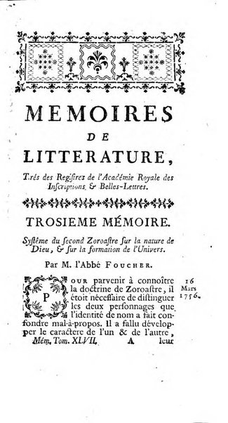 Académie Royale des Inscriptions et Belles Lettres. Mémoires..