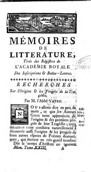 Académie Royale des Inscriptions et Belles Lettres. Mémoires..