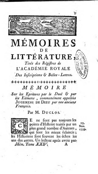 Académie Royale des Inscriptions et Belles Lettres. Mémoires..