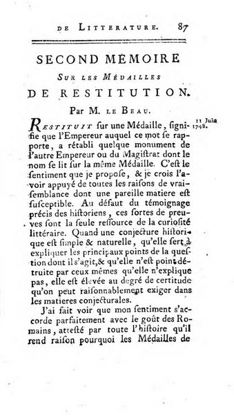 Académie Royale des Inscriptions et Belles Lettres. Mémoires..