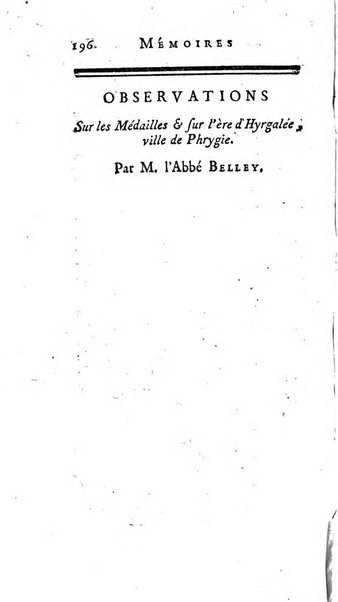 Académie Royale des Inscriptions et Belles Lettres. Mémoires..