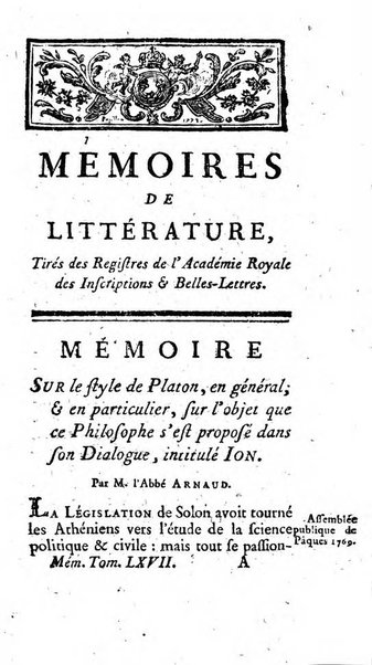 Académie Royale des Inscriptions et Belles Lettres. Mémoires..