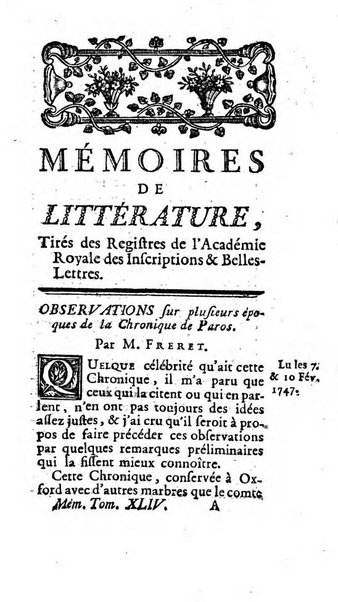 Académie Royale des Inscriptions et Belles Lettres. Mémoires..